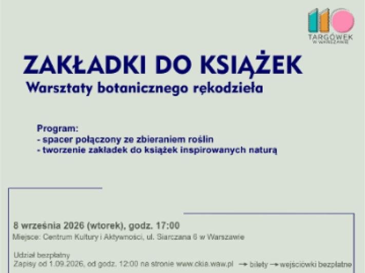 Zakładki do książek. Warsztaty botanicznego rękodzieła